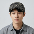 Cotton Plaid Driving Cap – Thrifted Newsboy Style Flat Hat