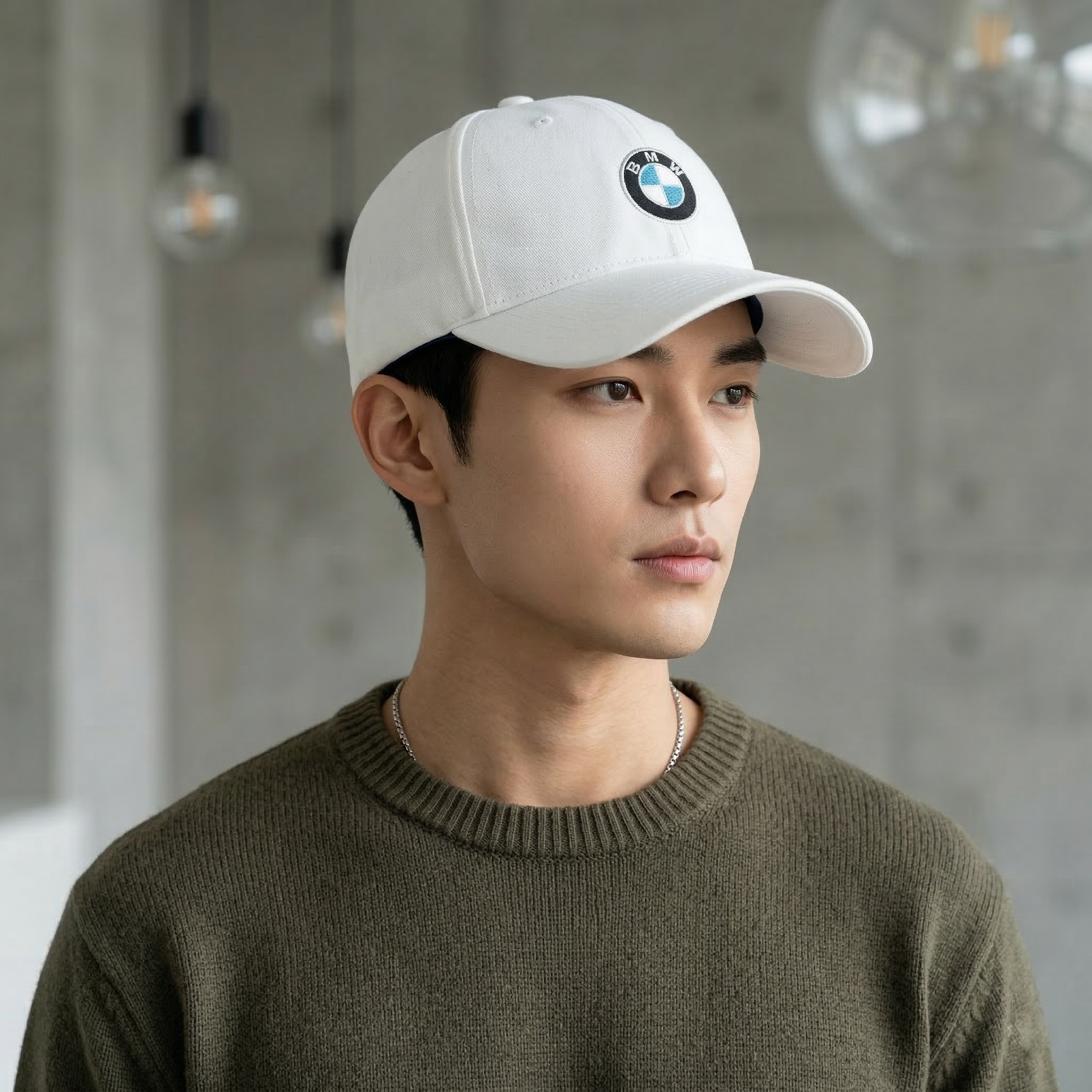 BMW Motorsport Lifestyle Collection Thrifted Cap - Minimalist White Snapback