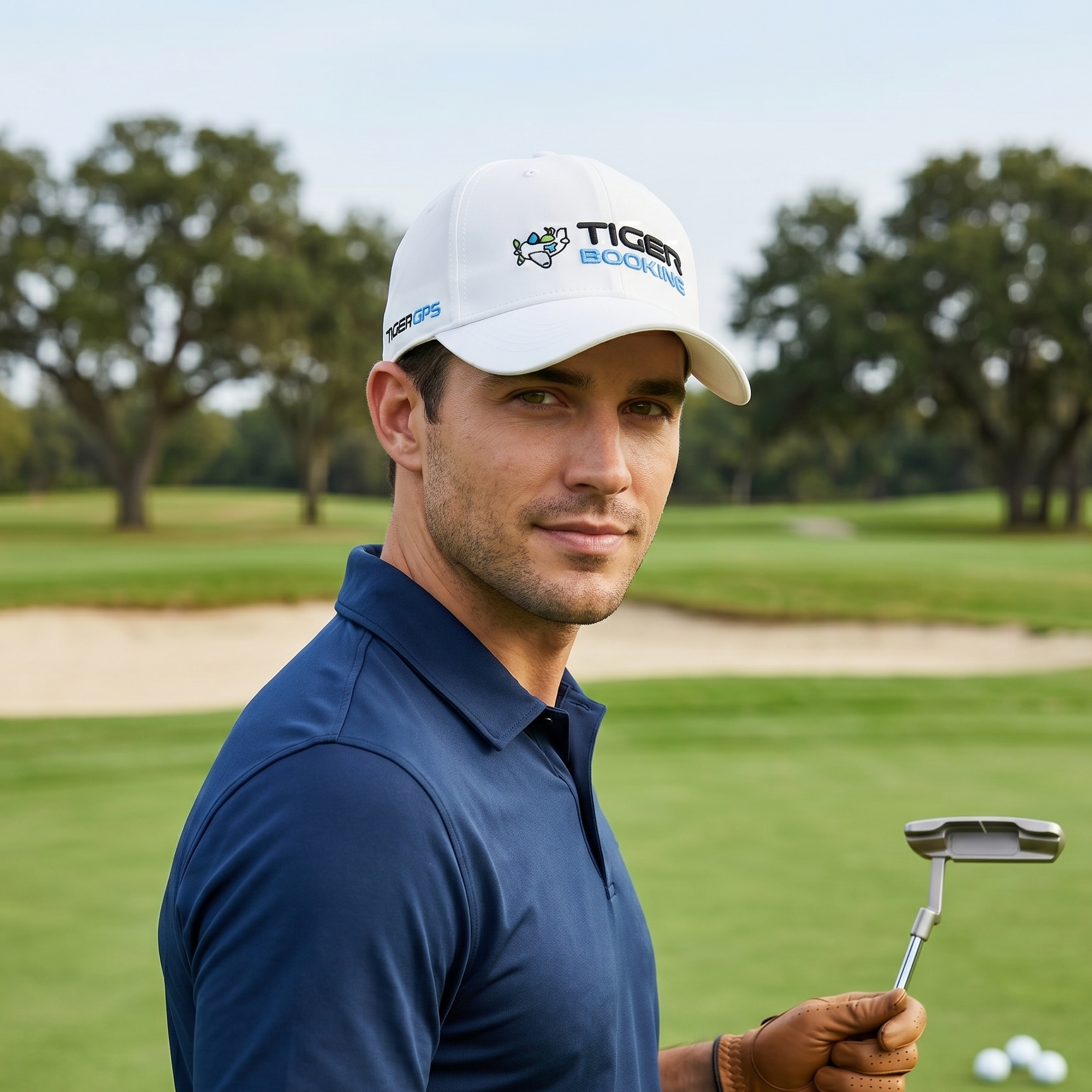 Vintage Tiger GDS Golf Hat - Premium Corporate Thrifted Techwear - White/Blue