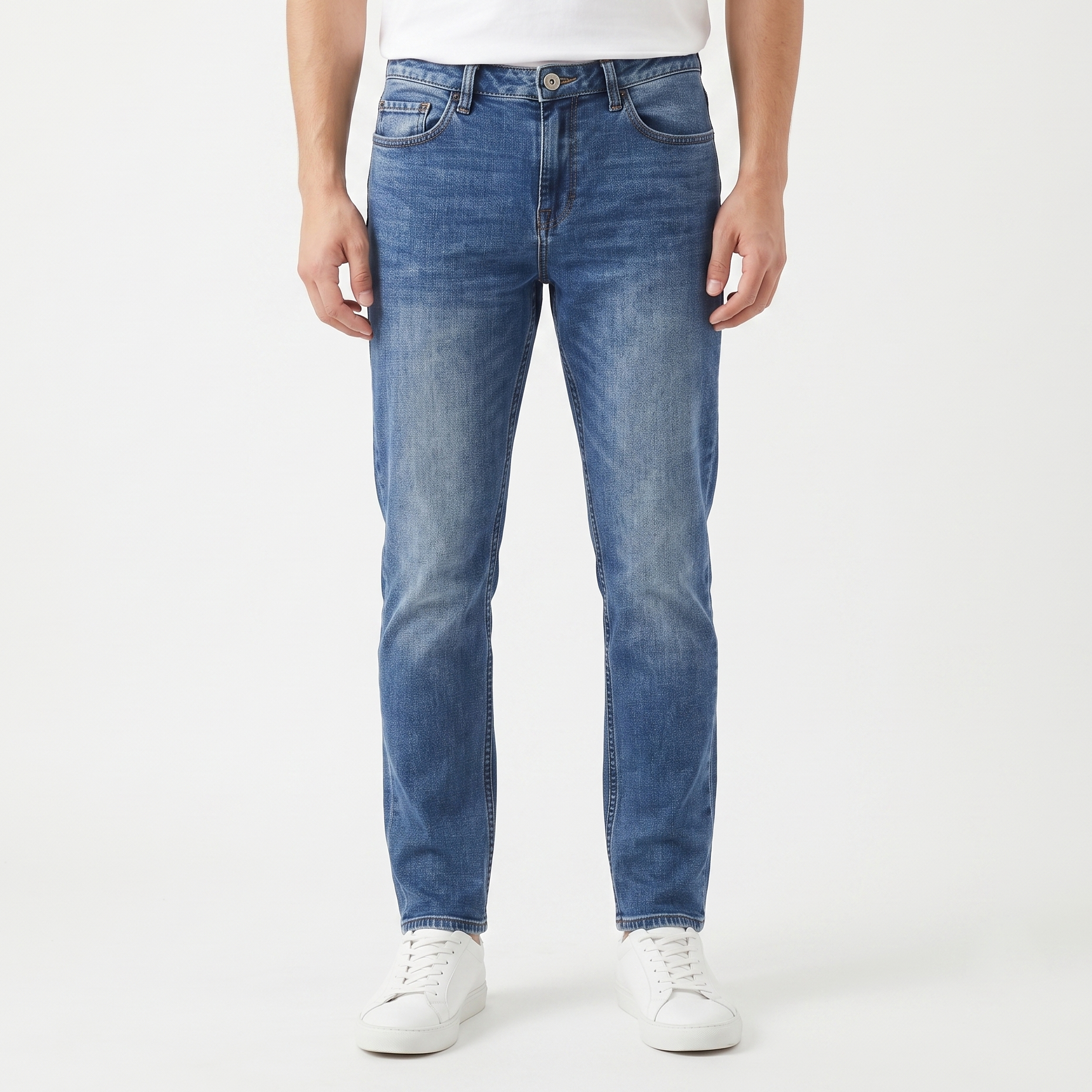 Thrifted Men's Giordano Washed Denim Trousers Waist: 30-32/ J1082