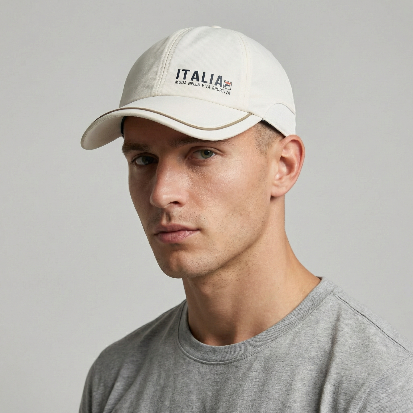 FILA Italia CoolMax Performance Thrifted Baseball Cap - White Sport Hat