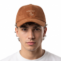 Thrifted Rust Brown Cotton Suede-Finish Baseball Cap - Size 56-58cm