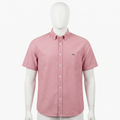 Thrifted Lacoste Men's Pink Short Sleeve Button-Down Shirt - Size XL