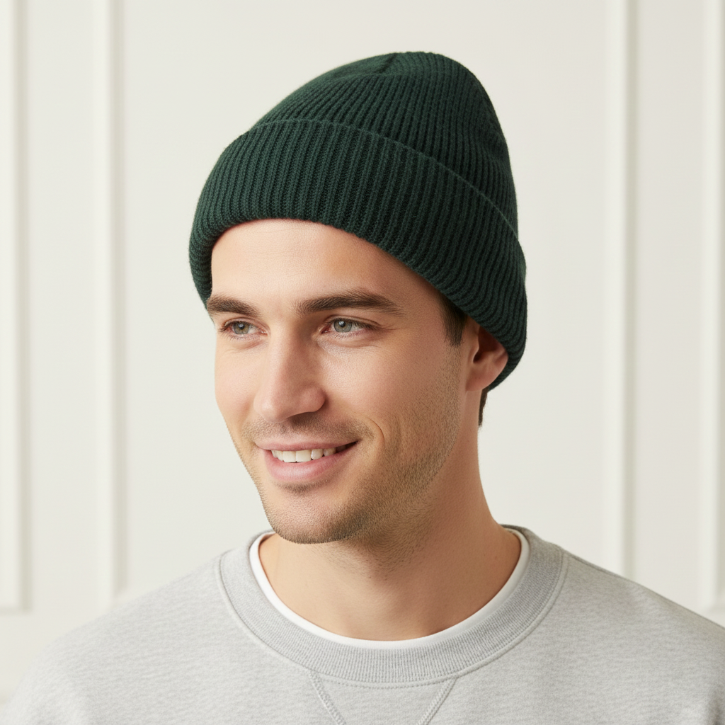 Official KappAhl Dark Green Knit Cap – Essential Warm Winter Beanie