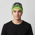 Zakopane Poland Souvenir Thrifted Beanie – Black & White Embroidered Winter Hat