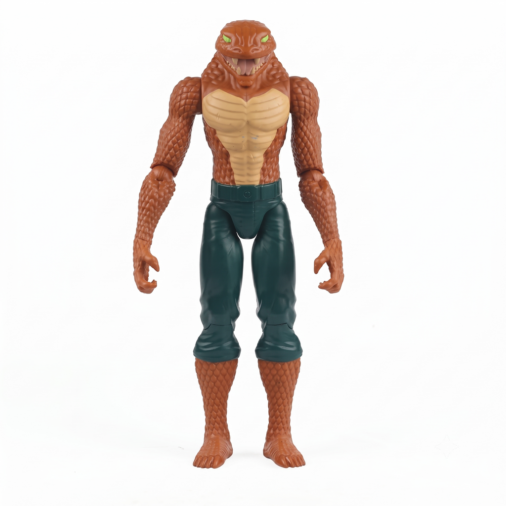 Vintage 12-Inch Snake Man Action Figure | Thrifted Brown Reptile Monster Toy