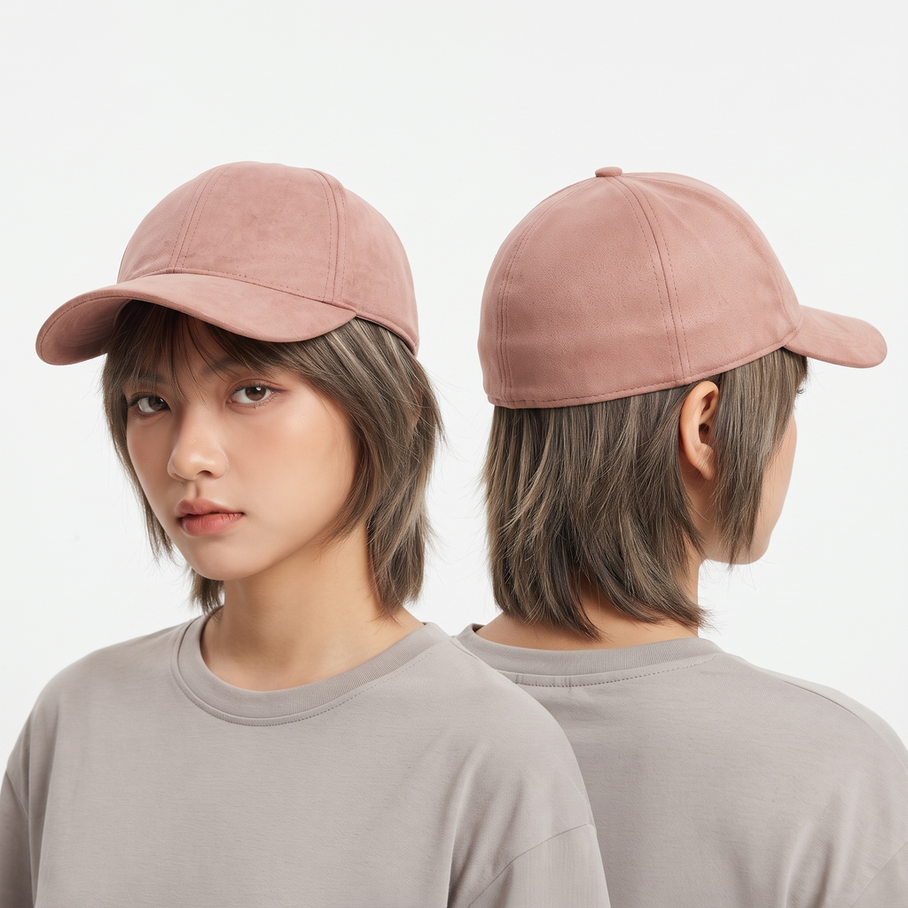 Thrifted H&M Dusty Rose Suede-Feel Minimalist Cap (56 cm)