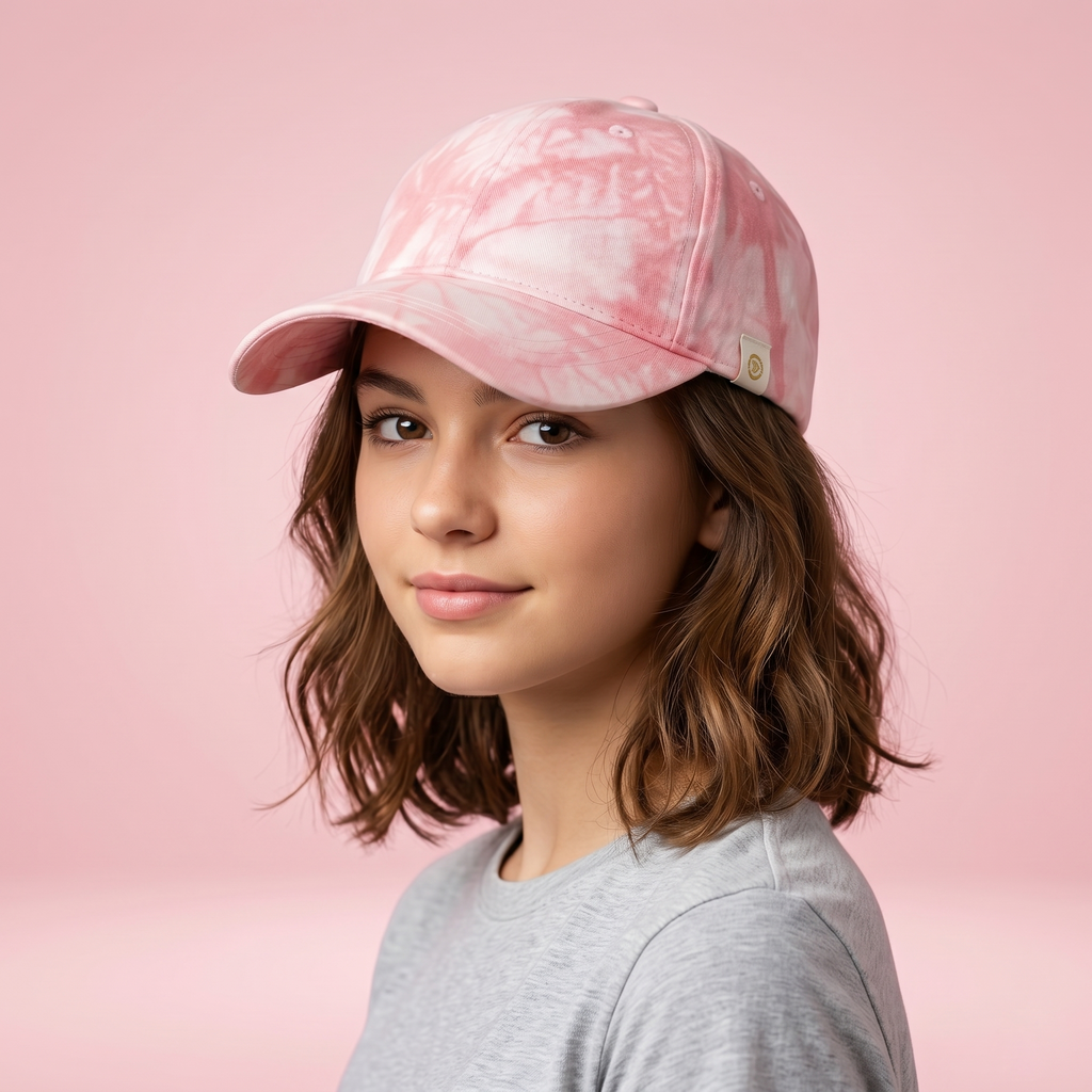 Vintage Isotoner Pastel Pink Tie-Dye Baseball Thrifted Cap