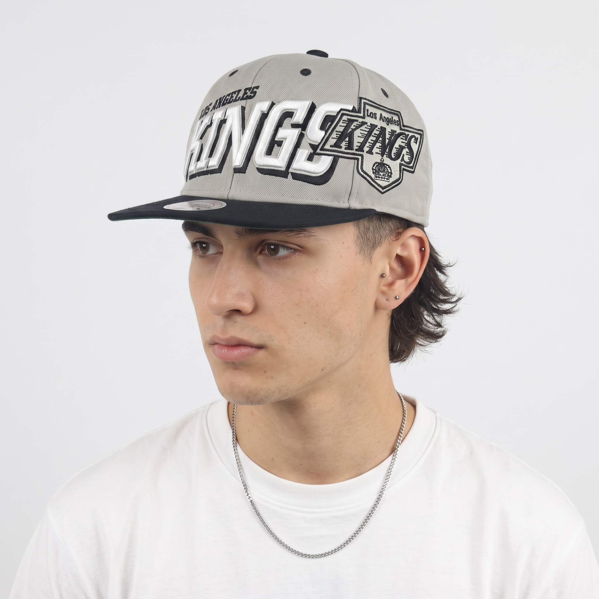 Vintage Mitchell & Ness LA Kings Snapback Hat | Thrifted Grey Black NHL Hockey Cap