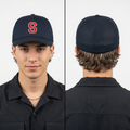 Kamista Embroidered "S" Mesh Back Cap - Navy Blue Dual Thrifted Fitted Hat