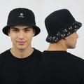 Thrifted Mickey Mouse Embroidered Black Cotton Bucket Cap