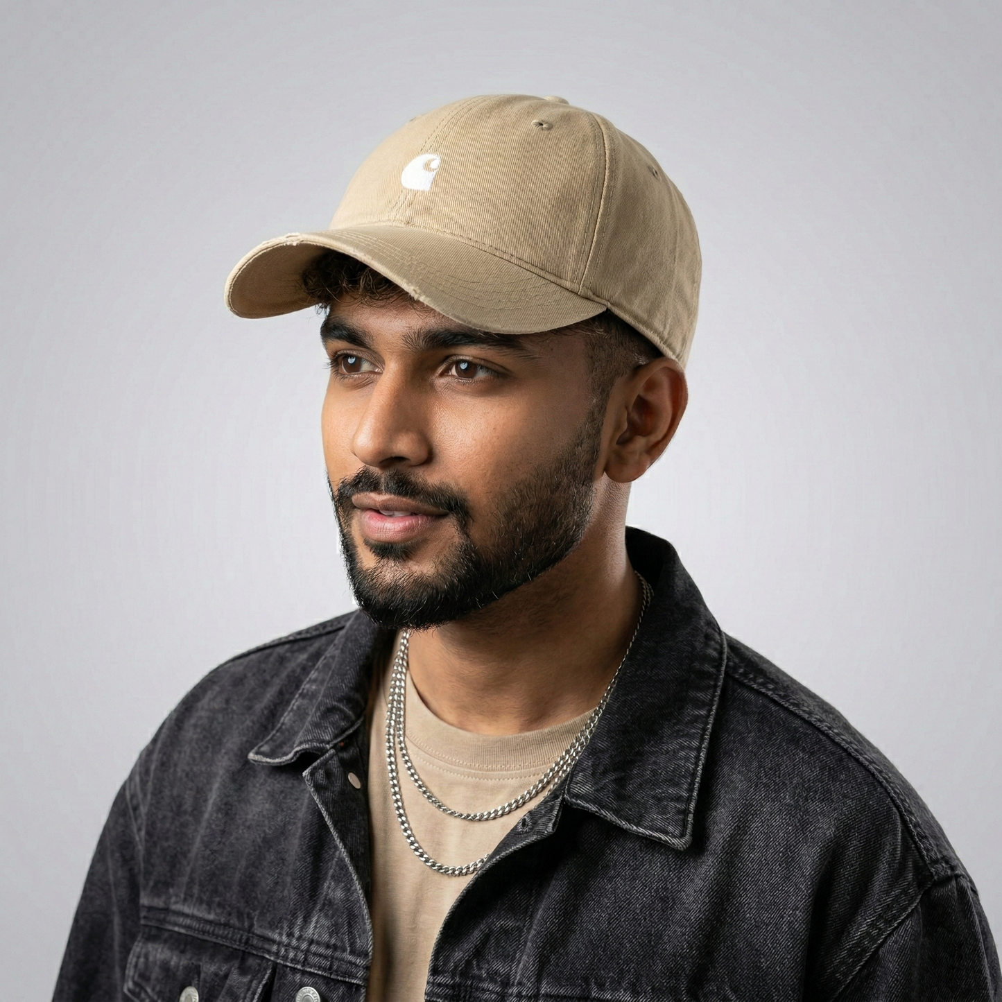 Carhartt Work In Progress Beige Cotton Thrifted Cap - Pre-Loved Distressed Style
