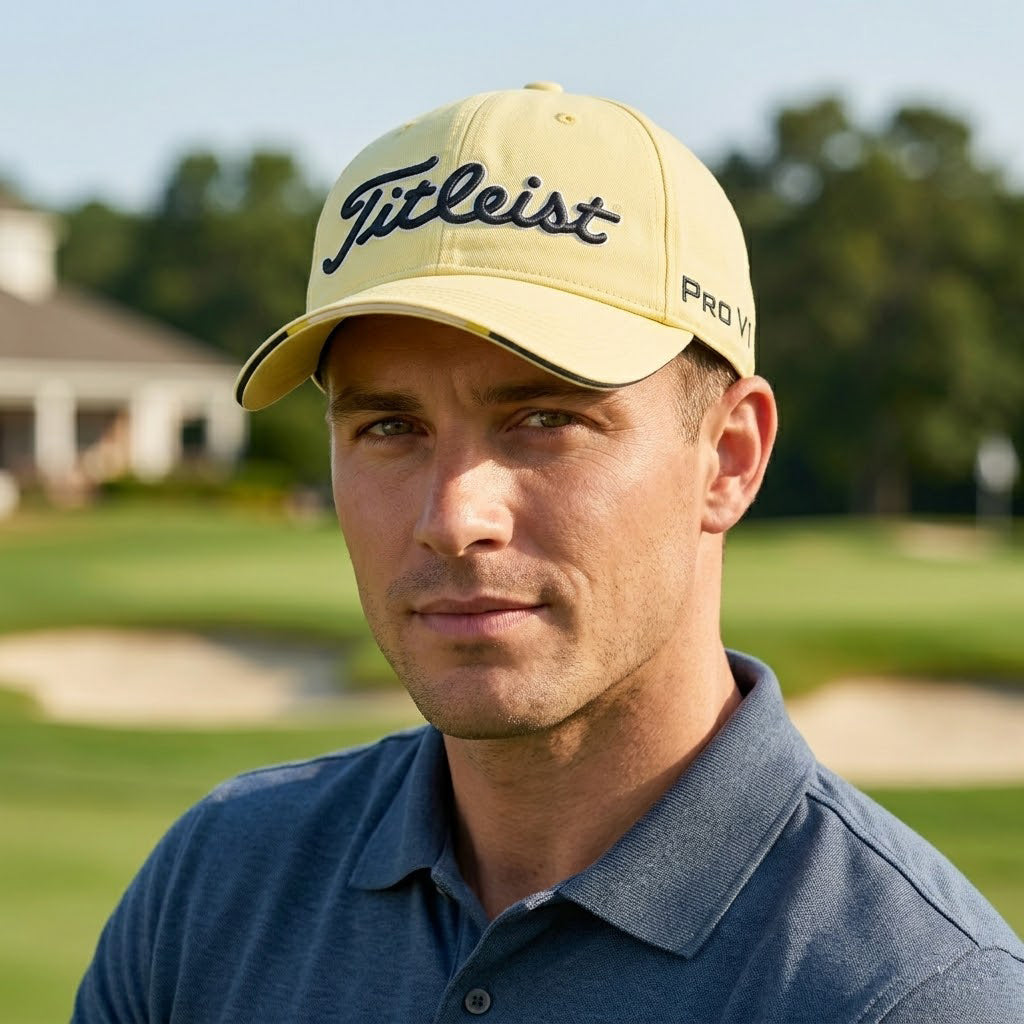 Vintage Titleist Adjustable Golf Thrifted Hat with FootJoy FJ Logo