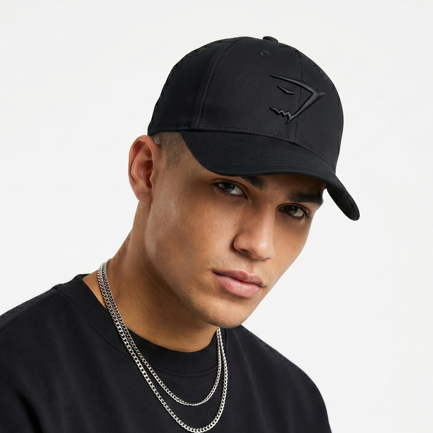 Thrifted Gymshark Minimalist Matte Black Strapback Cap