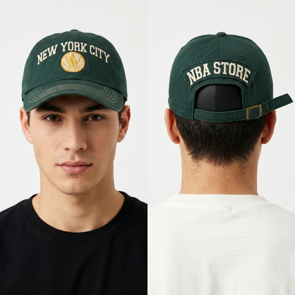 NBA Store NYC Embroidered Basketball Hat | Thrifted Green Cap 57-59cm