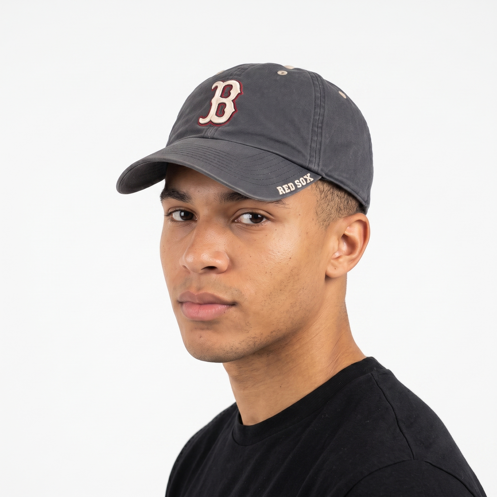 Thrifted Boston Red Sox Embroidered Dark Grey Cap | Vintage Baseball Dad Hat