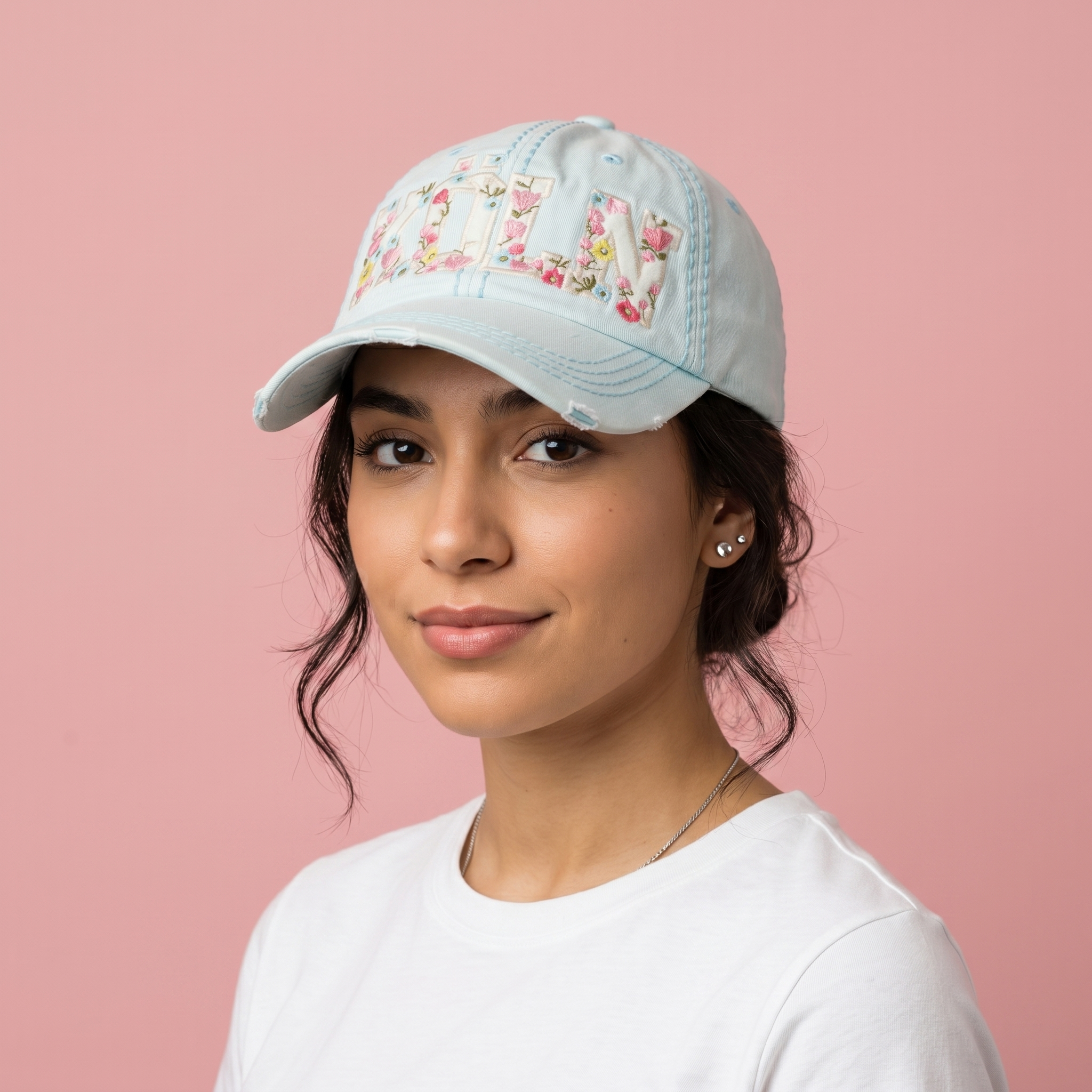 Thrifted Robin Ruth Köln Spellout Canvas Cap - Mint Green (Size 56-58cm)