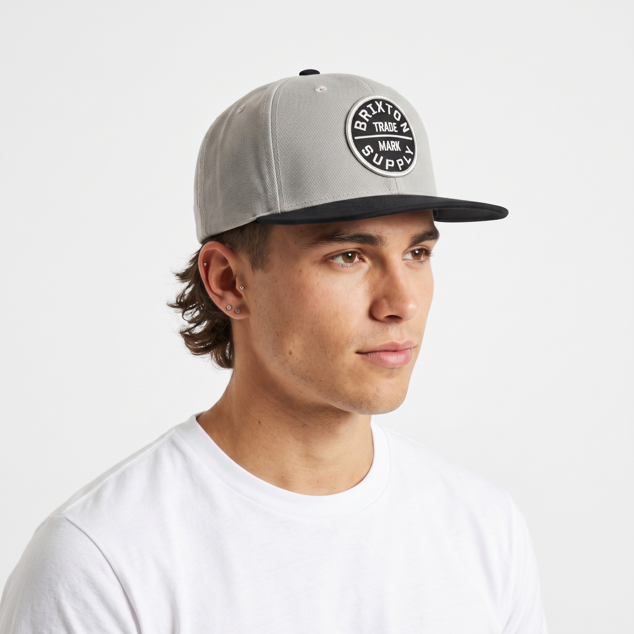 Vintage Brixton Trade Mark Supply Hat | Thrifted Grey Black Snapback Cap