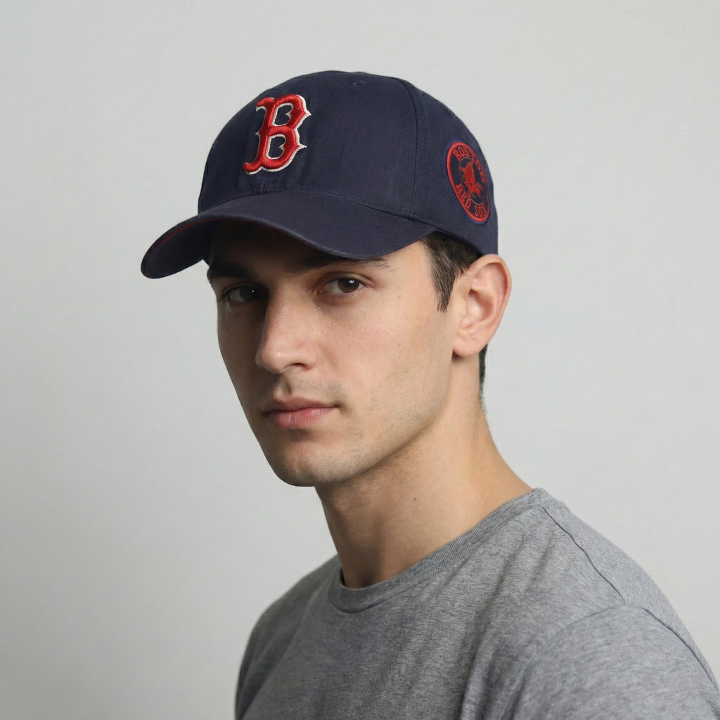 MLB Boston Red Sox Navy Baseball Thrifted  Cap - Embroidered "B" Logo Hat