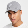 Classic Nike Swoosh Adjustable Cap - Grey Cotton Thrifted Twill Hat Size 57-59 cm