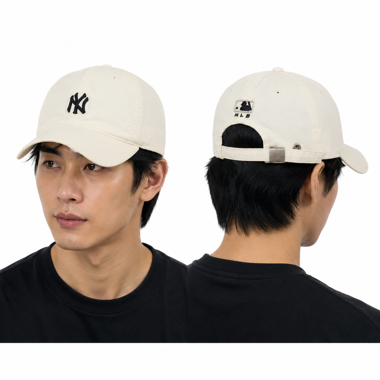 Vintage MLB New York Yankees Off-White Distressed Dad Thrifted Hat