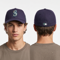 Vintage Seattle Mariners Fitted Hat | Thrifted Navy Blue MLB Baseball Cap 57-58cm