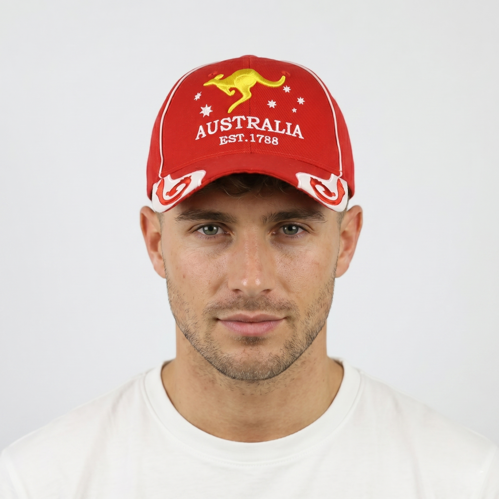 Australia Est 1788 Red Embrovenir Baseball Hat