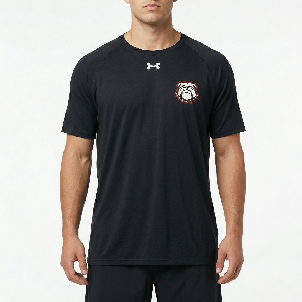 Under Armour HeatGear Bulldogs Graphic Thrifted Tee - Men's Large Black