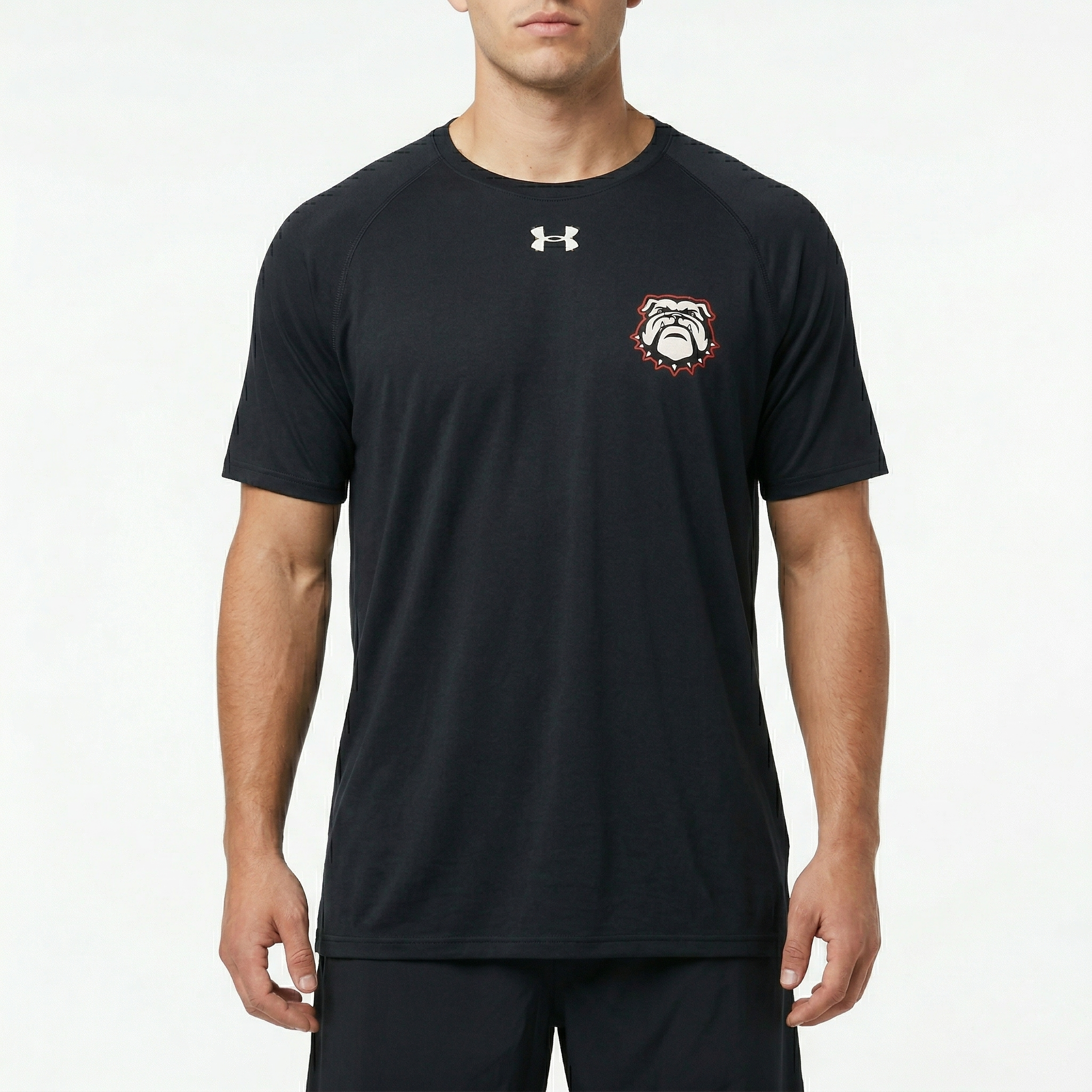 Under Armour HeatGear Bulldogs Graphic Thrifted Tee - Men's Large Black