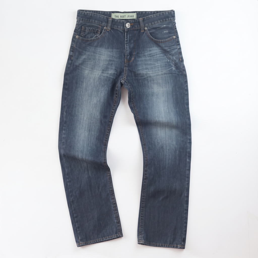 Thrifted Men's Dark Blue Straight Leg Jeans 34-36 Waist/ J1032
