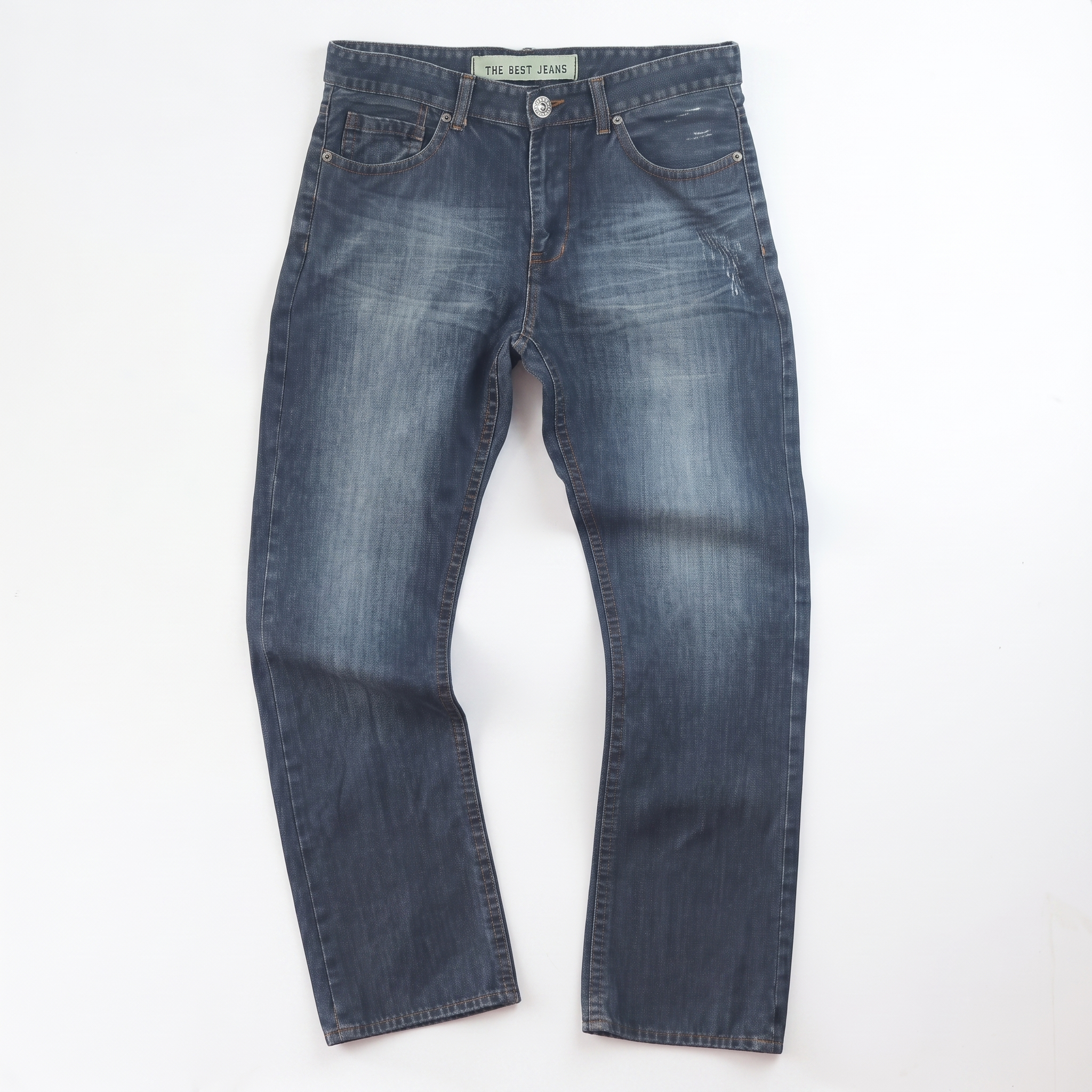 Thrifted Men's Dark Blue Straight Leg Jeans 34-36 Waist/ J1032