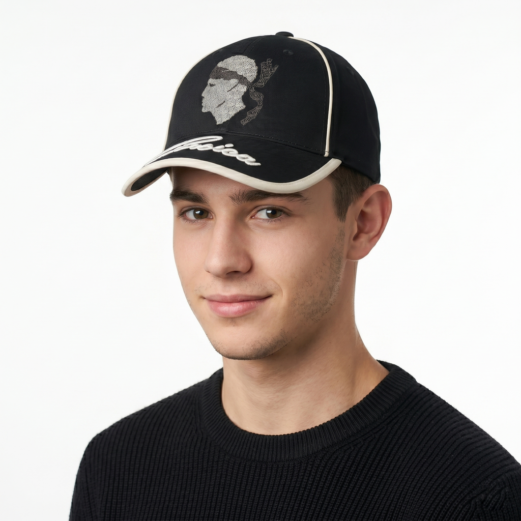 Thrifted Corsica "Testa di Moru" Graphic Cap - Contrast Piping - Adjustable