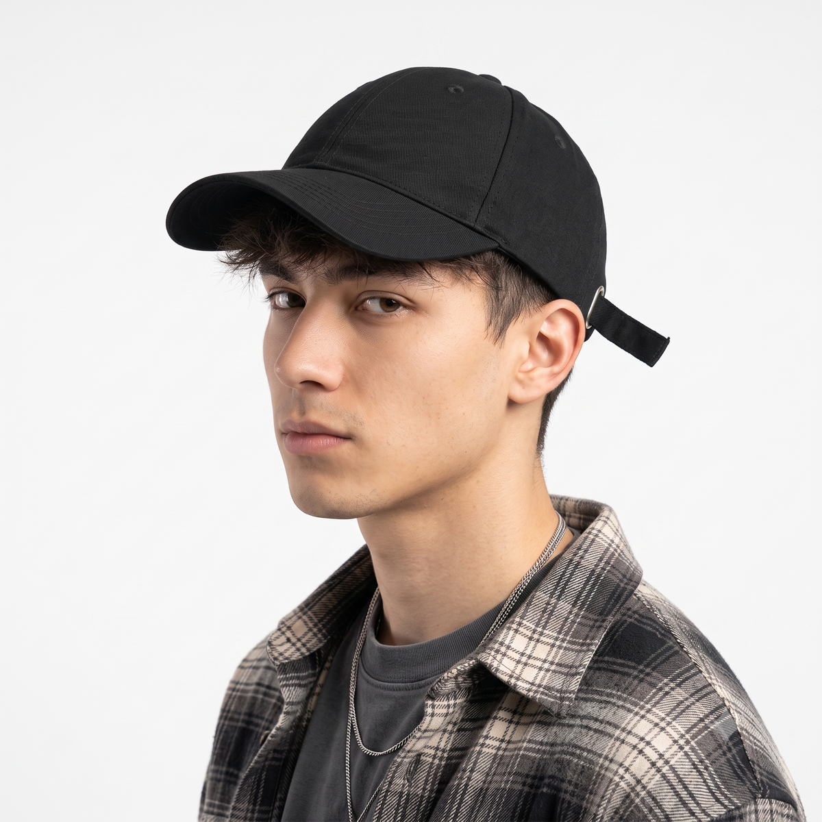 Thrifted H&M Basic Black Strapback Baseball Cap (56-62cm) | 10485