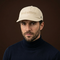 Vintage Black & White Sport Beige Golf Thrifted Cap - Embroidered Terrier Logo