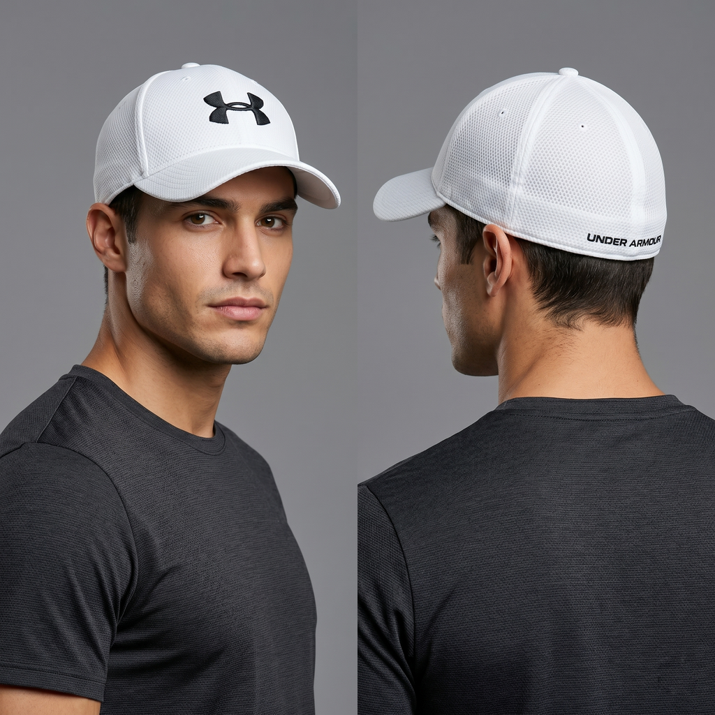 Under Armour Blitzing Men's Hat - White Textured Performance Thrifted Cap - Size LG/XL