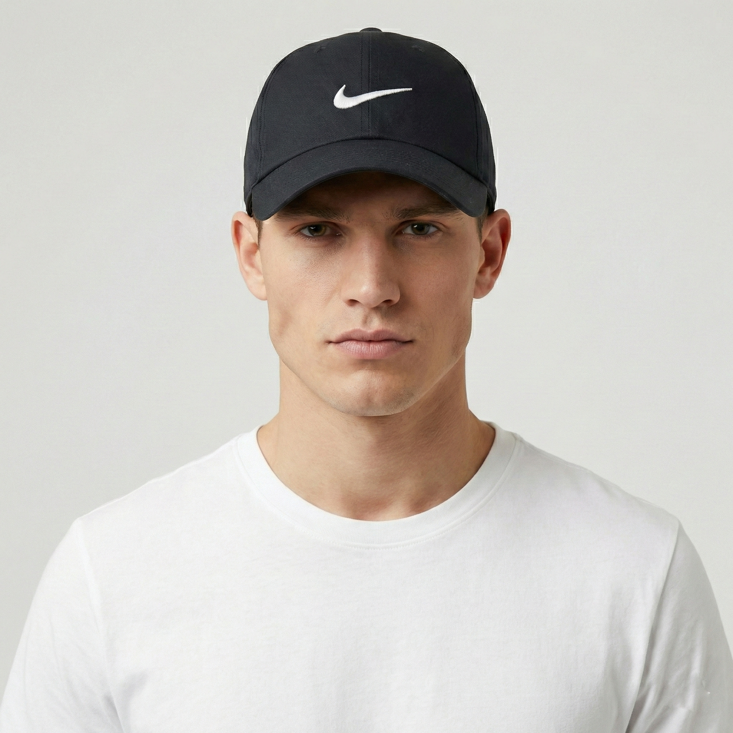 Nike Adjustable Strapback Thrifted Hat - Classic Navy Blue & White Swoosh Cap