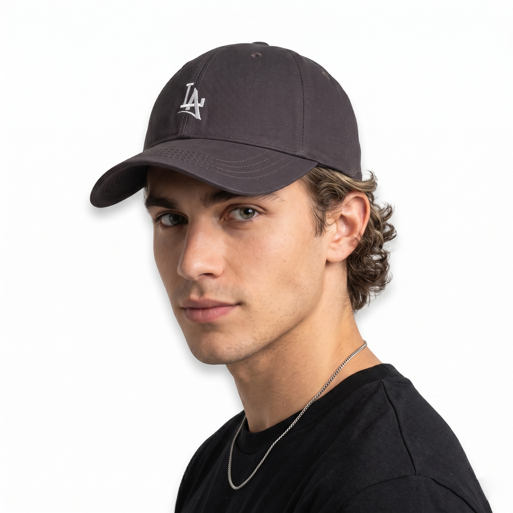 Retro LA Minimalist Embroidered Hat - Dark Espresso Brown Casual Cap
