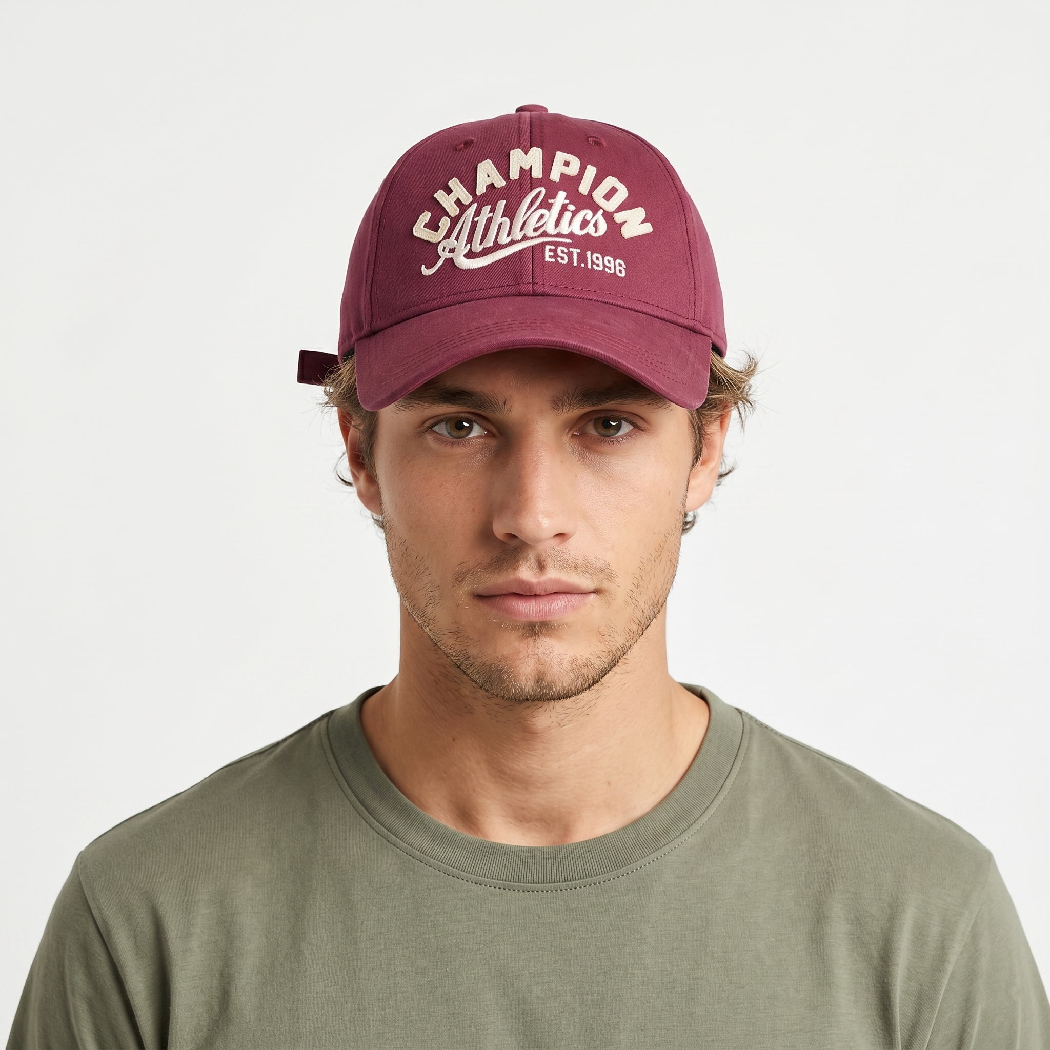 Vintage Champion Athletics Est. 1996 Maroon Baseball Thrifted Cap