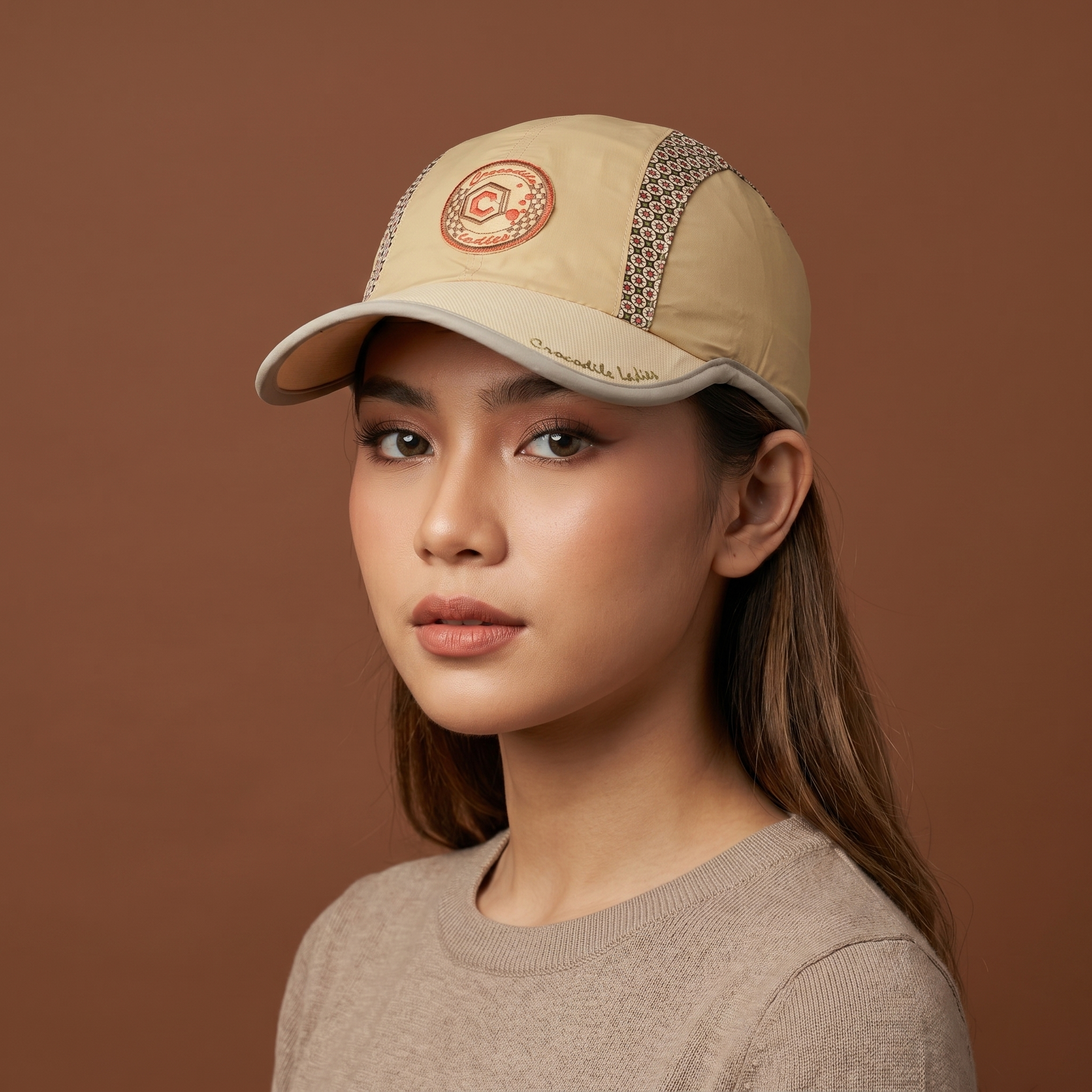 Thrifted Crocodile Ladies Geometric Pattern Sport Running Hat