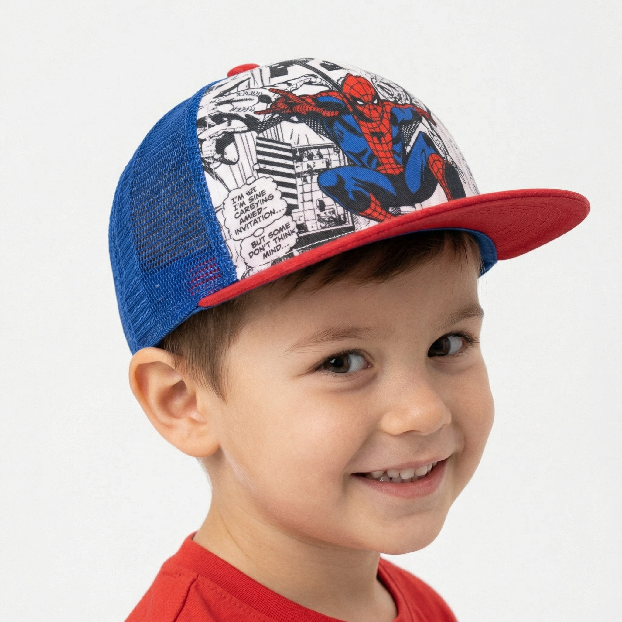 Retro Spider-Man Comic Print Mesh Back Thrifted Snapback - Boys 3-5 Years