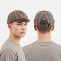 Thrifted Brown Plaid Miki Hat | Brimless Docker Beanie Cap