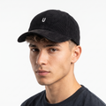 Thrifted Undercontrol UDC Black Fine-Wale Corduroy Strapback Cap (56-58 cm)
