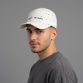 Thrifted Heal Creek White All-Over Geometric Print Camp Hat | 10011