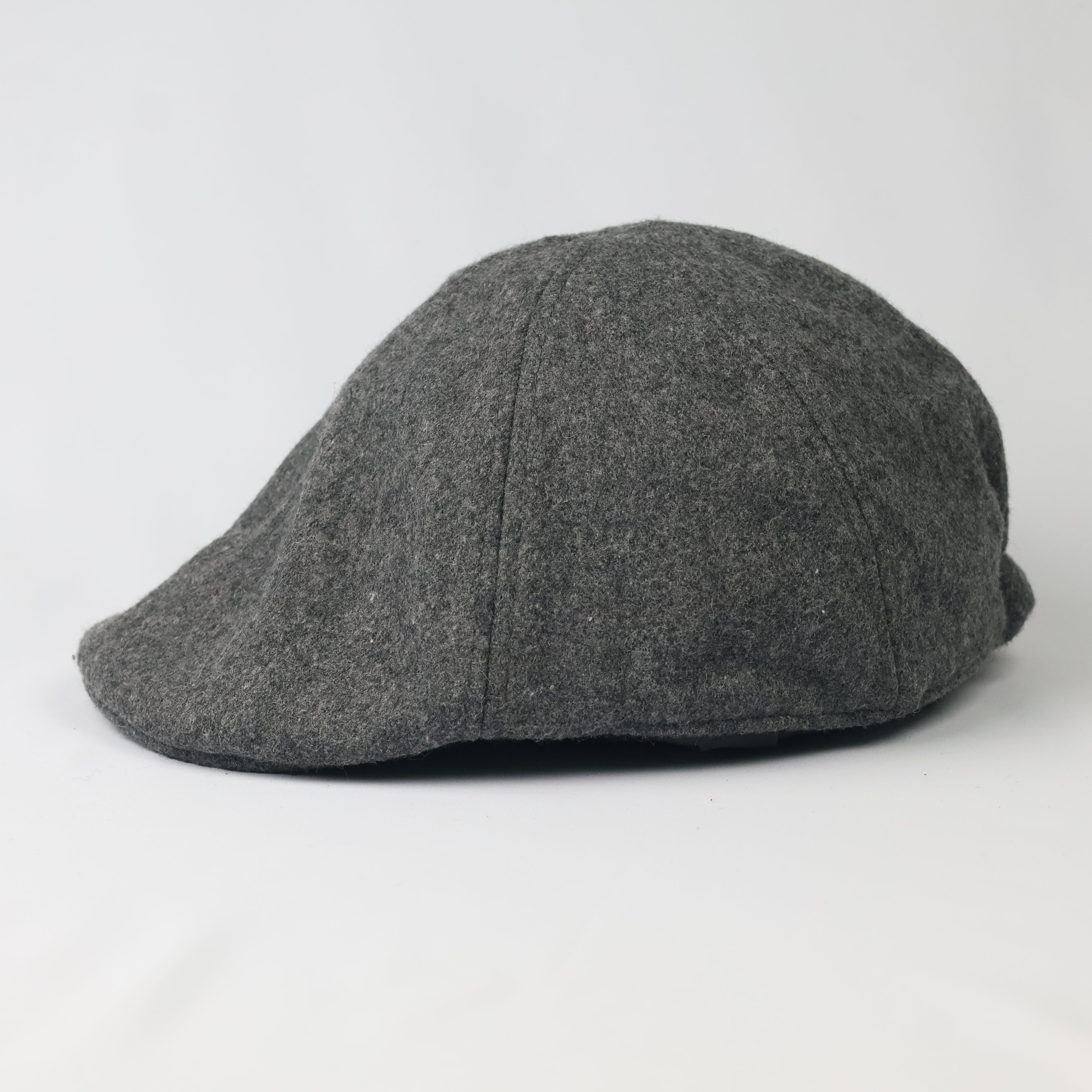 Zara Man Charcoal Grey Wool Blend Flat Thrifted Cap- Woolen