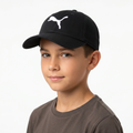 Classic Puma Adjustable Sport Thrifted Cap - Solid Black Cotton - Size 54-56cm
