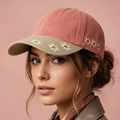 Switzerland "Edelweiss" Two-Tone Cap with Leather Strap & Brass Buckle