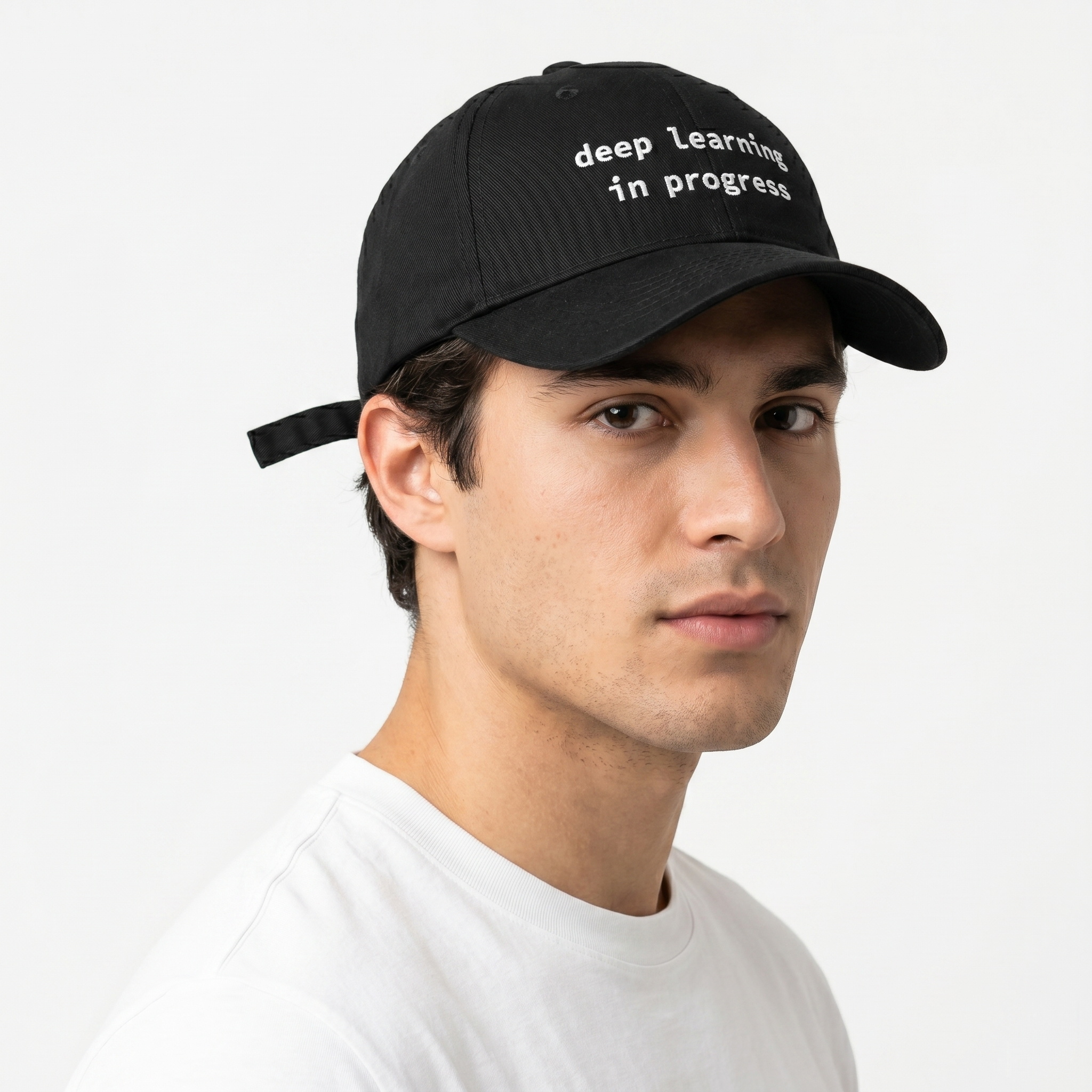 hrifted Beechfield Black Embroidered Programmer Cap