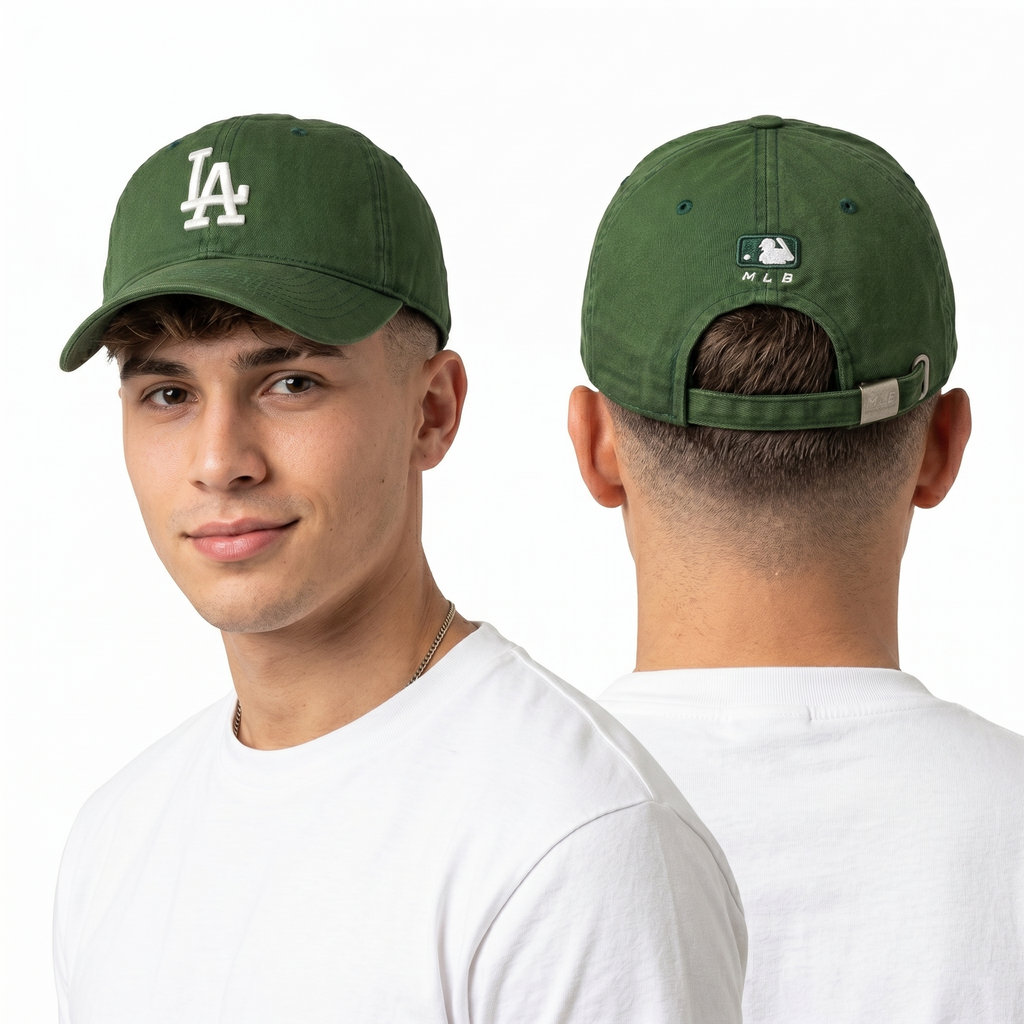Thrifted LA Dodgers Dark Green Baseball Cap | Adjustable 57-60 cm