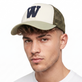 Zara Two-Tone "W" Chenille Patch Thrifted Trucker Cap (56-58 cm)