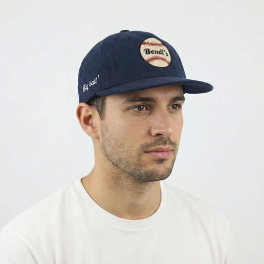 Vintage Bendl's "Big Ball" Wool Baseball Trifted Cap - Navy Blue